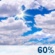 Mostly cloudy until night.